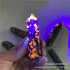 Atacado pedra de chama natural coluna de cristal pedra do espírito do fogo coluna de cristal polida de ponta única de seis lados ornamentos para casa e escritório