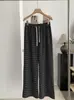 KEKEZOON 2026 Otoño Nuevo Estilo Coreano Elástico Cintura Alta Cordón Pierna Ancha Pantalones Deportivos Mujer Sueltos Largos 8907
