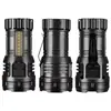 Linterna LED Mini Portátil Recargable, Retráctil, Enfoque Ajustable, Iluminación Amplia de Largo Alcance, Tres LEDs