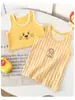 Camisetas Regata de Algodão Puro para Meninas, Camisetas Básicas Internas para Crianças, Pijamas Sem Manga Respiráveis para Meninos, Regatas para Meninos de Crianças Tamanhos Médio e Grande