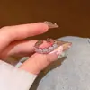 Anillo Abierto de Zirconia Súper Brillante Exquisito de Lujo Ligero de Nicho de Gama Alta Anillo de Dedo Índice de Moda Personalizado Venta al por Mayor