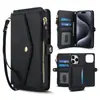 Adequado para iPhone 18 Promax Bolsa de Couro para Celular Transversal 17 Apple Bolsa Multifuncional com Zíper Capa Protetora Capa para Celular