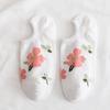 Meias novas florais retas 2025 para crianças, estilo ins, meias rasas com estampa de desenho animado, meias femininas estilo barco, atacado