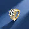 Nuevo Anillo de Luz Súper Brillante de Ocho Flechas y Ocho Corazones Anillo de Zirconia Incrustada de Cobre de Lujo de Alta Calidad Anillo de Moda Huevo de Paloma Princesa Anillo