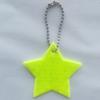 Colgante reflectante de PVC llavero de estrella de cinco puntas lentejuelas a cuadros reflector de estrella pequeña colgante de seguridad para ciclismo nocturno