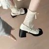Sapatos Mary Jane Pearl Jk de Uma Tira para Mulheres 2026 Novos Salto Alto Plataforma Chunky para Combinar com Saias Dopamina