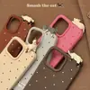 Capa de Celular 3D de Gatinho Fofa Anti-Impressão Digital Adequada para iPhone 17, Apple 15 Pro Max, Design Simples de Bolinhas para 13/16