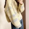 Nuevo Suéter de Punto Jacquard Fair Isle Otoño/Invierno Abrigo Cardigan para Mujer, Suéter Top Étnico Vintage para Mujer