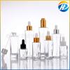 Frasco conta-gotas de vidro transparente de 30ml a 50ml com tampa de ombro plano, frasco de essência de 15-100ml para subengarrafamento de cosméticos