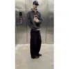 Suéter de Gola Lapela Falso Retrô Americano Unissex Inverno Diário Estilo Preguiçoso Versátil Malha Casual Tendência