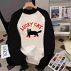 Moletom Redondo Sem Capuz Tamanho Grande para Meninas 2025 Novo Estilo Quente com Forro de Fleece Espessado Solto Manga Longa Top Jaqueta