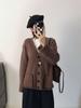 Cárdigan de Punto Talla Grande Estilo Coreano Estilo Perezoso 2025 Nuevo Estilo Otoño e Invierno Diseño de Puño Invertido Bolsillo con Solapa Pantalón Chaqueta Jersey para Mujer