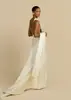 Vestido de Cetim com Decote em V Profundo e Ombros Torcidos, Estilo Europeu e Americano, Marcação na Cintura, Emagrecimento, Cauda Longa, Elegante Vestido de Festa para Mulheres