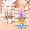 10 unidades atacado venda quente comércio exterior laço tiara infantil elástico acessórios de cabelo cor sólida florzinha bolha elástico de cabelo