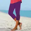 Amazon Transfronteiriça 2025 Novas Calças Leggings Elásticas Patchwork de Renda Vazadas Curtas Calças Casuais Slim Femininas