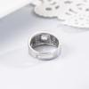 Anillo de Hombre Chapado en Platino para Transmisión en Vivo Anillo de Diamante Simulad Moissanita Estilo Europeo y Americano Ajustable Anillo Personalizado en Stock Venta al por Mayor Chapado en Oro