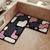 Tapete de Piso Quadrado Liso Cor Sólida Especial para Cozinha Lama de Diatomáceas Antiderrapante Absorvente de Água Secagem Rápida Tapete Decorativo para Porta de Banheiro