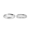 Anillo de Plata de Ley S925 para Pareja Onda de Latido del Corazón Diseño de Nicho Par de Anillos Abiertos Forma de Corazón para Chicas y Hombres