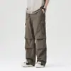 Pantalones de paracaidista plisados de secado rápido estilo americano para hombre, nueva marca de moda primavera/verano 2026, pantalones casuales rectos finos, pantalones tácticos de trabajo