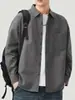 Camisa de Trabajo de Manga Larga para Hombre 100% Algodón Estilo Retro Sencillo Hombros Descubiertos Holgada Camisa de Puro Algodón Chaqueta Casual Venta al por Mayor