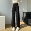 Pantalones Anchos Off-White para Mujer, Nuevos de Primavera y Otoño, de Cintura Alta, Caídos, Casuales, Holgados, Largos hasta el Suelo, de Pierna Recta Estrecha, Pantalones de Traje