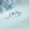 Aretes de Borla de Tornillo de Trébol de Cuatro Hojas, Tachuelas Antiperdida Simples, Aretes de Estrella de Cuatro Puntas Hueca de Molino de Viento con Circonita, No Necesitan Quitarse al Dormir