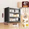 Armário de armazenamento de chão para cozinha e sala de jantar com porta, armário de armazenamento com porta, micro-ondas, forno, panela, armário de armazenamento de função multicamada, prateleira