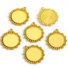 Acessórios para Joias DIY de Liga 20mm de Diâmetro Interno Pedra do Tempo Base Redonda Pingente Decorativo para Colar C88