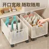 Estante de almacenamiento debajo del mueble del baño, carrito de baño, cesta de almacenamiento para detergente y polvo de lavandería, cesta para ropa sucia debajo del lavabo