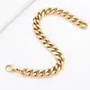 Amazon Wish Aliexpress Ebay Cadena Cubana Hip-Hop para Hombre Acero Inoxidable Hebilla Única Pulsera con Rectificado Hexagonal Acero de Titanio
