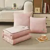 Edredón de almohada de terciopelo de cristal con dibujos animados gruesos impresos, edredón de almohada multifuncional dos en uno, manta de regalo