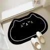 Tapete de Banheiro de Terra de Diatomáceas Macio e Fofo em Formato de Gato, Antiderrapante e Absorvente de Água, Disponível em Várias Cores, Tapete de Entrada Atacado