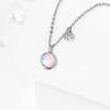 Original Simple Versátil Collar de Planeta Gato Fantasía de Piedra Lunar Colgante Redondo Diseño Nicho Cadena para Clavícula para Mujer