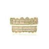Hot-Selling do TikTok Grillz Quadrado Trapezoidal Totalmente Cravejado com Diamantes, Unissex, Estilo Europeu e Americano, Exclusivamente para Atacado Transfronteiriço