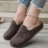 Venda Direta de Fábrica Lenço de Cabeça Feminino Mules Meio Abertos Atrás Sapatos de Feltro Retro Birkenstock Venda Quente Transfronteiriça Sapatos Casuais Preguiçosos