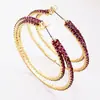 Brincos de personalidade da moda clássica europeia e americana, círculo exagerado, liga, brincos de diamante, atacado transfronteiriço