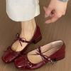 Zapatos Mary Jane con Lazo Estilo Francés Coreano para Mujer, Nuevo Estilo Primavera/Verano 2026, Estilo Elegante Nocturno, Tacones Altos Gruesos