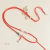 Cordón para Collar de Jade, Cuerda con Colgante Estilo Chino, Cadena para Suéter, Cuerda de Jade Dorado y Jade de Campo Tejida a Mano