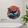M20488 Pegatinas de Pared Creativas de Vida Marina Ballena y Algas Decoración de Embellecimiento de Fondo para Dormitorio Sala de Estar Pegatinas de Pared Autoadhesivas