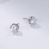 Pendientes de botón de loto redondos, pendientes de botón de moissanita con forma de pétalo de diamante artificial de 1 quilate, joyería de diamantes de imitación en oro de 18 quilates y platino.