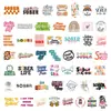 50 Adesivos em Inglês com Tema Sóbrio, Sem Repetição, Estilo Minimalista, à Prova d'Água, para Decoração de Diário e Caderno