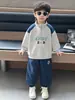 Q168 Conjunto de Primavera y Otoño para Niños Estilo Nuevo Ropa Deportiva Casual Infantil Conjunto de Dos Piezas Ropa Elegante para Bebés Niños