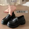Mocasines de cuero genuino con plataforma gruesa para mujer, en stock, versátiles, cómodos, no cansan los pies, adecuados para ir al trabajo, tacón grueso, zapatos pequeños de cuero
