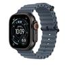 Adecuado para Apple Watch12/11 Ocean Iwatch45678910 Hebilla Doble Ultra4 Correa de Silicona