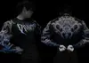 Breathedivinity Marca de Moda Americana Estilo Oscuro Camiseta de Manga Larga para Hombre Top Elástico para Deporte y Fitness