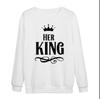 2025 Día de San Valentín Nueva Serie Europea y Americana Ropa de Pareja Sudadera con Capucha Casual Estampada Reina Rey