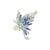Broche Borboleta de Cristal Degradê Europeu e Americano de Alta Qualidade para Mulheres, Broche de Lapela Nobre e Luxuoso para Terno e Casaco