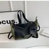 Bolsa Tote Retro de Bloques de Color, Bolso Cruzado de Moda de Alta Gama para Mujer, Casual, Viaje, Fitness, Bolso de Lona Portátil de Gran Capacidad