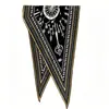 Lenço de Seda Twill com Padrão de Diamante, Versátil, para Mulheres, Seda de Amora, Lenço de Pescoço para o Dia a Dia de Luxo Leve, Coleção de Lenços Longos Estampados Vintage