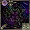 Mantel de Mesa para Tarot con Patrones Geométricos, Mantel de Cielo Estrellado, Decoración de Cielo Estrellado y Fase Lunar para Juegos de Cartas, Mantel de Tarot de Fase Lunar